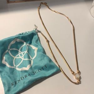Kendra Scott long rose gold drusy necklace